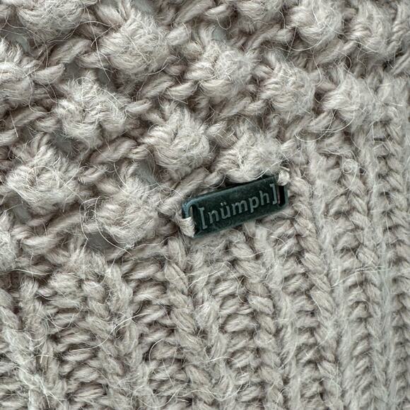 Numph Sweater Womens Medium Dusty Rose Taupe Chunky Knit Cardigan Alpaca Cozy - Picture 3 of 10